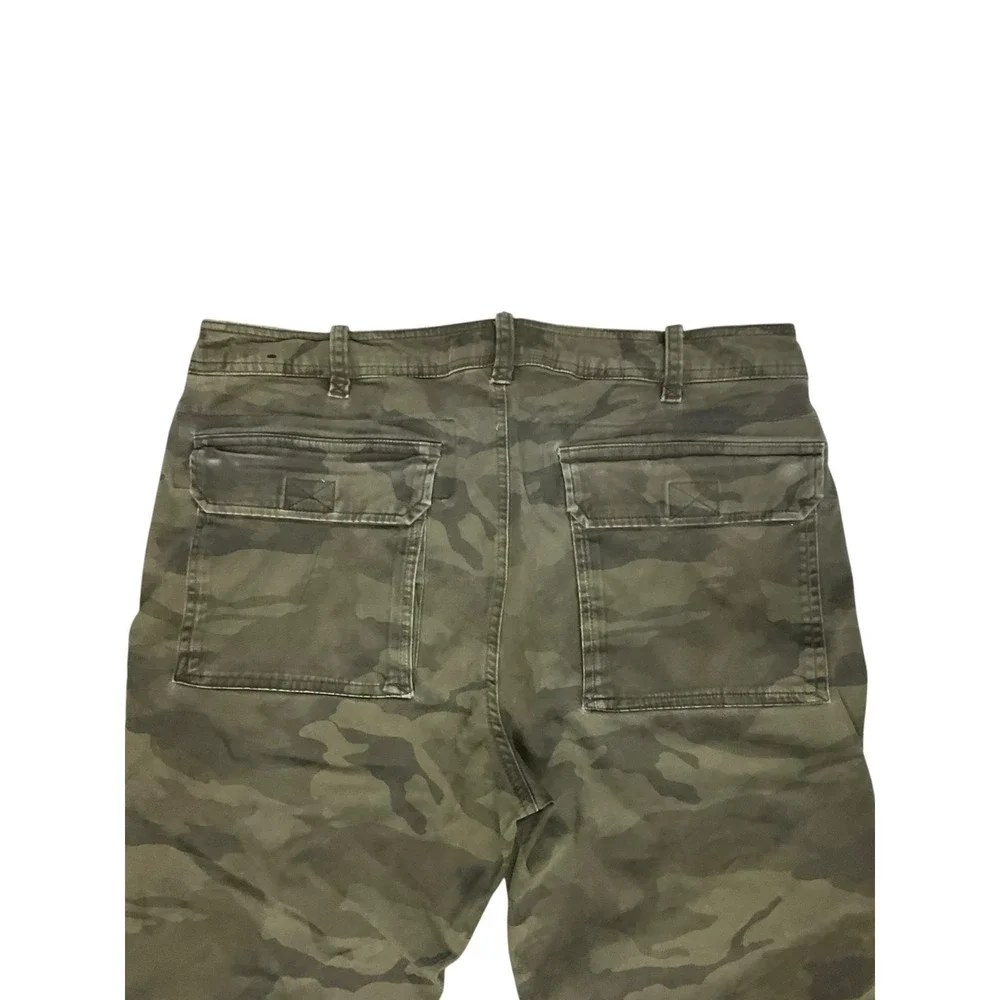 Abercrombie & Fitch Mens Camo Cargo Pants Green Camouflage Ankle Zip‎ 32x30